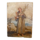 Antique painting on alabaster, Italy, 18th century, Saint Anthony of Padua