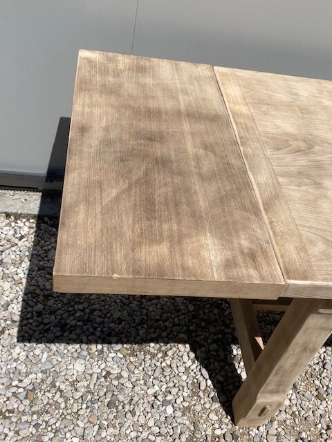 Stripped farmhouse table extensions to 255 cm