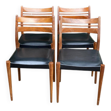 4 dining chairs in Vintage Mid-Century Scandinavian style from the 60s.