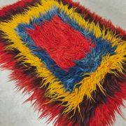 Vintage Turkish Tulu rug carpet 'Geometric colours'