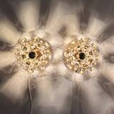 Set of 2 Palwa crystal wall lamps , 1970’s Germany