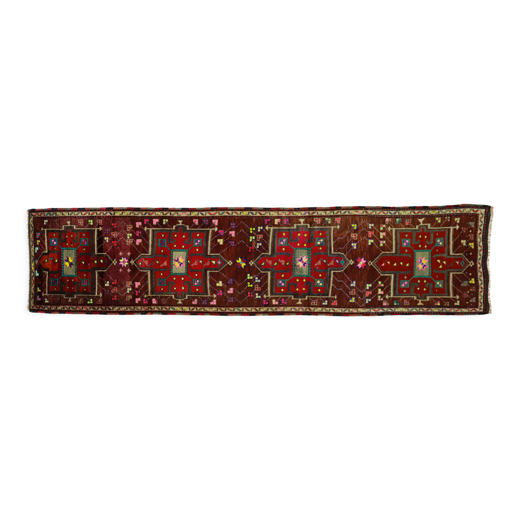 Tapis vintage anatolien fait main 350 cm x 85 cm