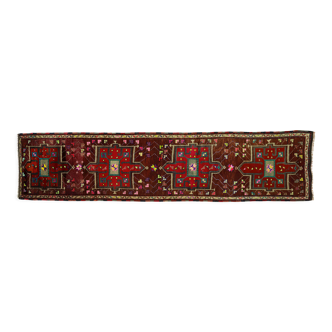 Anatolian handmade vintage rug 350 cm x 85 cm