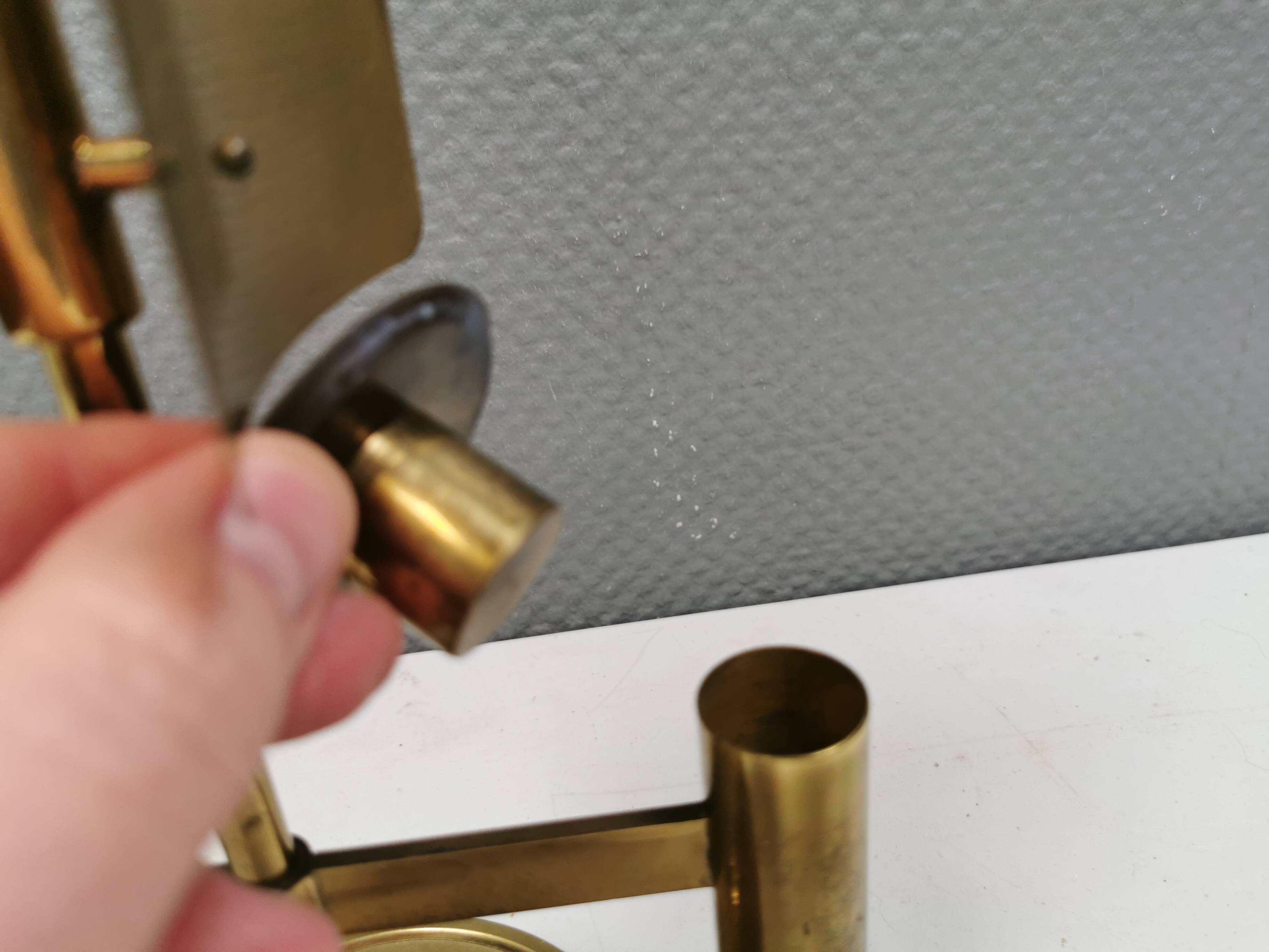 Danish double candle holder in solid brass 1960-70s.