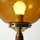 Teak and Amber colored Glass Floor Lamp
