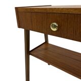 Vintage Compact Cabinet Bedside Table Teak Veneer 1960s