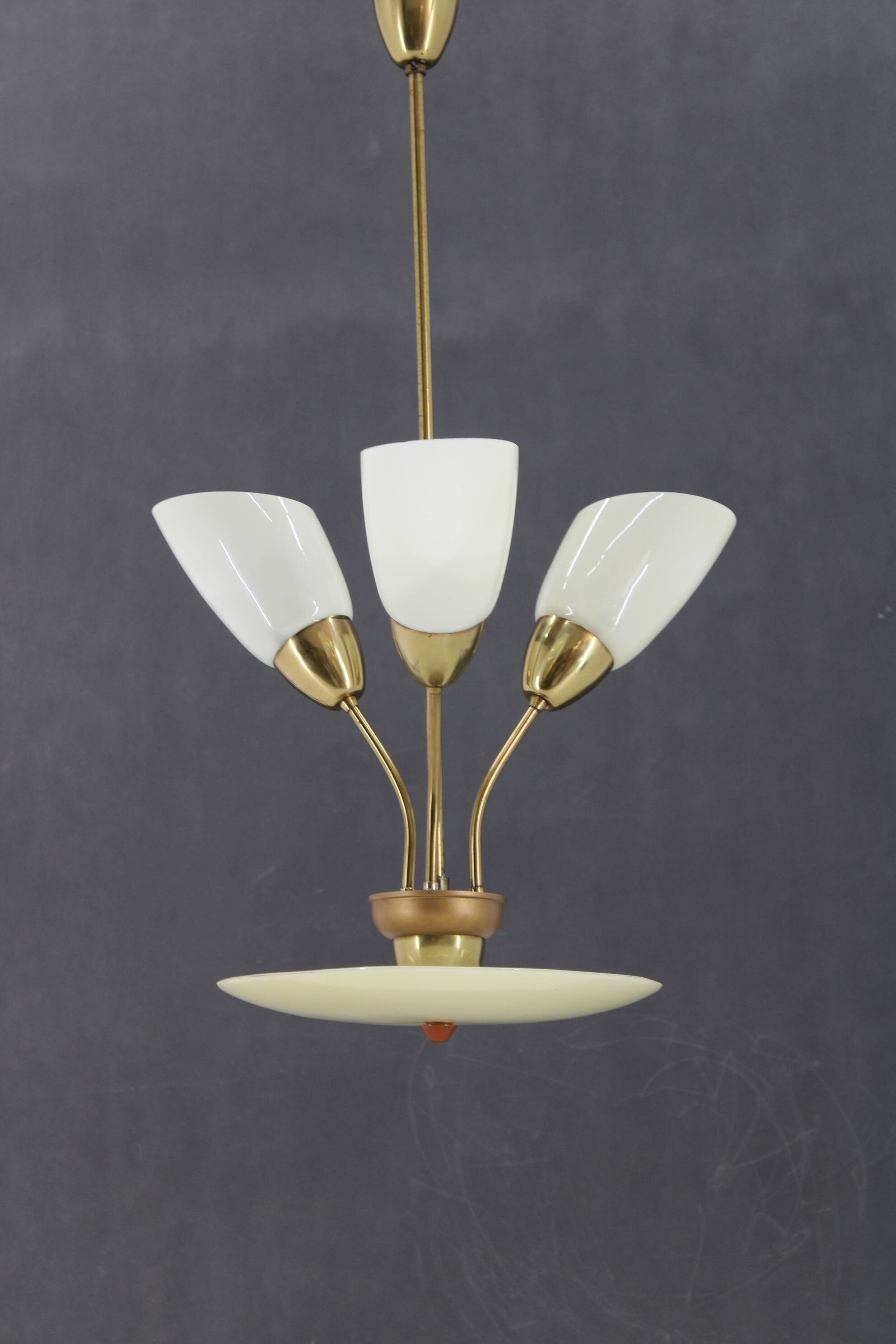 1960s Glass Chandelier by Kamenicky Senov, Czechoslovakia