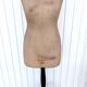 Old couture mannequin "au louvre" bust in fabrics and wood 1900 size 44