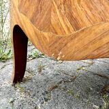 Louis XV style commode in marquetry, 20th century.