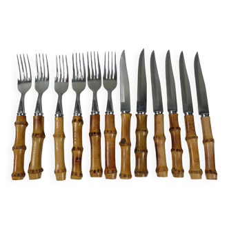 Exclusive 60s steak cutlery set, made in Italy –