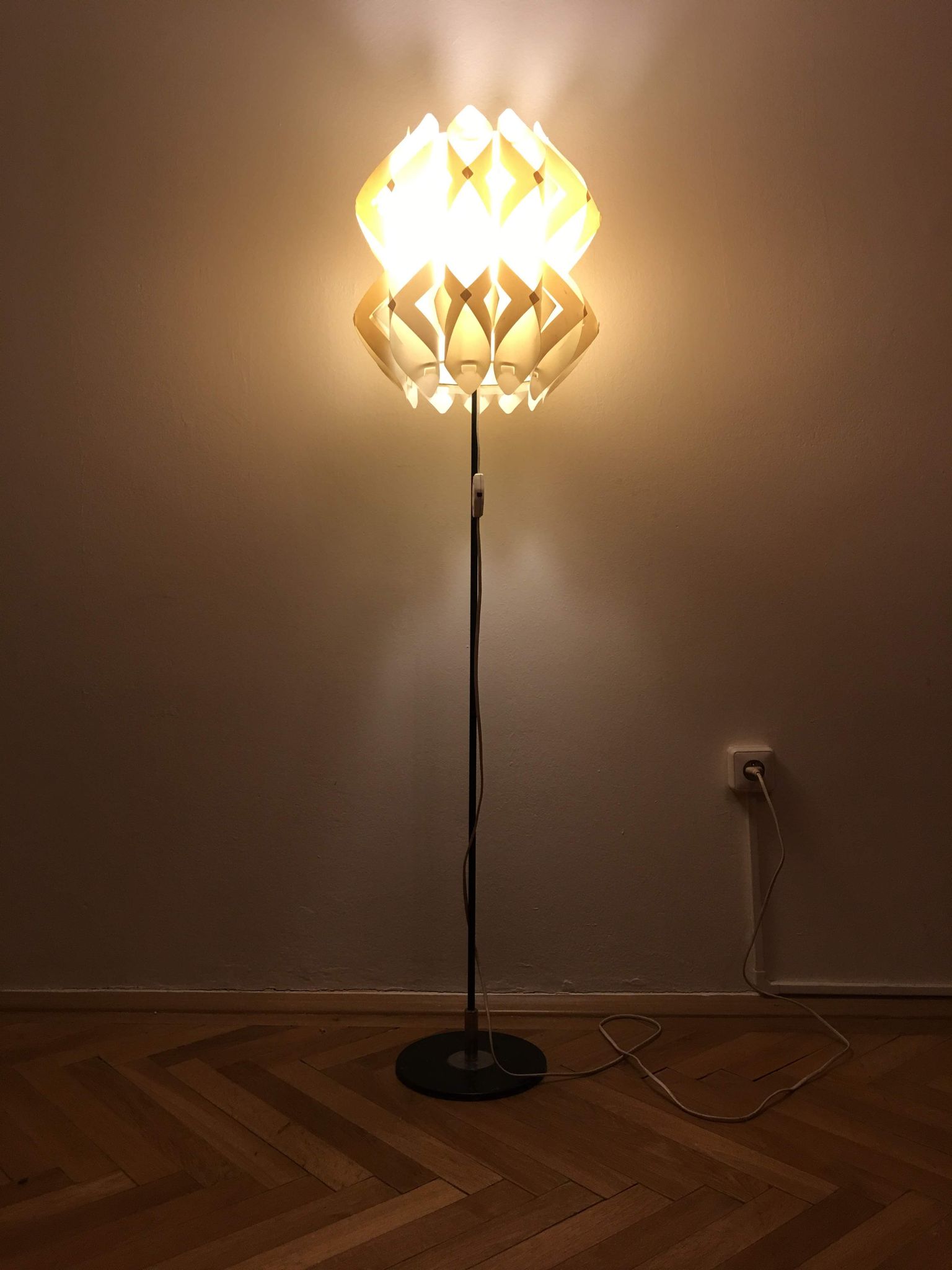 Mid century white floor lamp - 1960