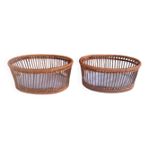 Lot de 2 paniers  en rotin