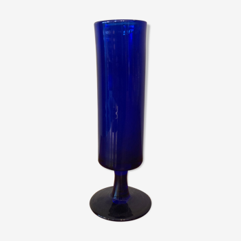 Blue blown glass vase