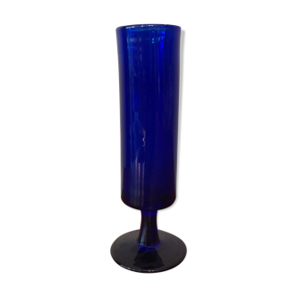 Blue blown glass vase