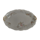 Plat de service ovale en porcelaine décor floral Charles Arhenfeldt Limoges