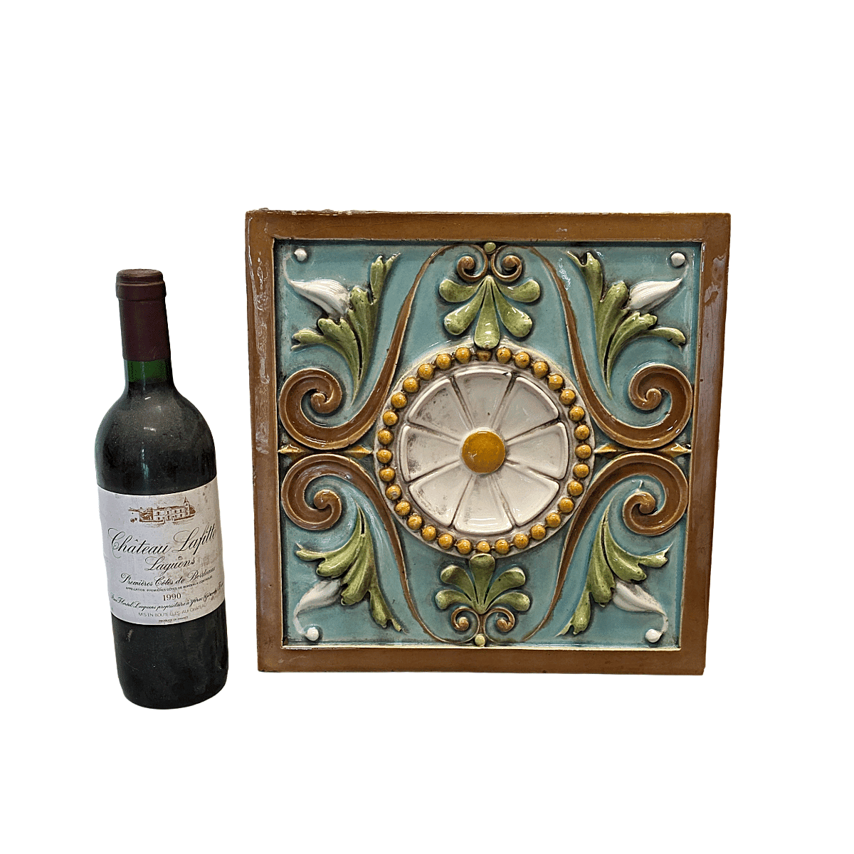 Large French Art Nouveau Ceramic Tile By émile Müller, around 1900