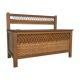 Chest bench wood and rattan - vintage 1960