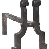 Pair of wrought iron fire dogs