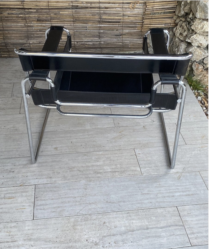 Armchairs Wassily, by Marcel Breuer, Edition Fasem, Italy 1988