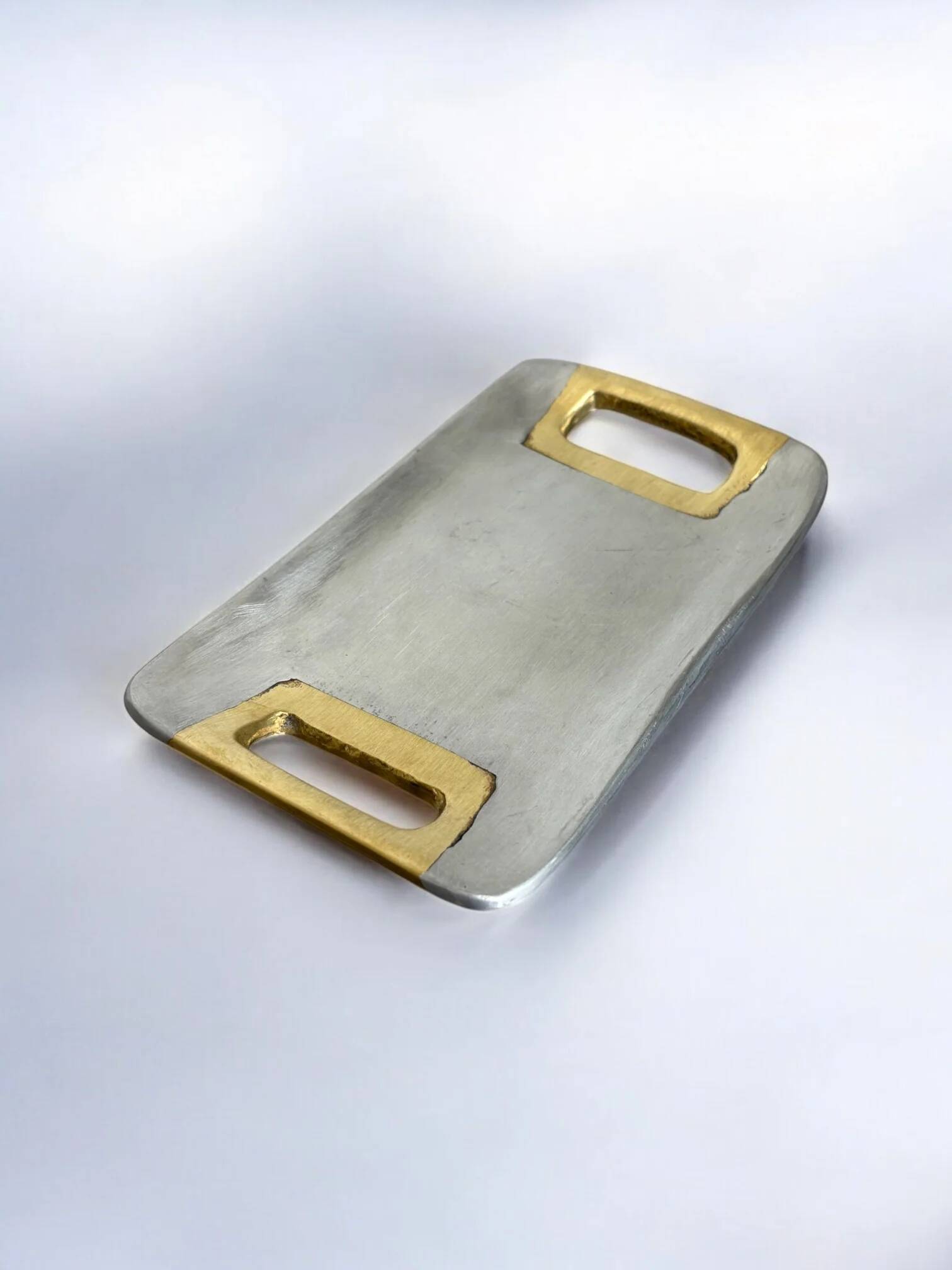Brutalist tray by Art3, bronze and aluminium 1970, Spain