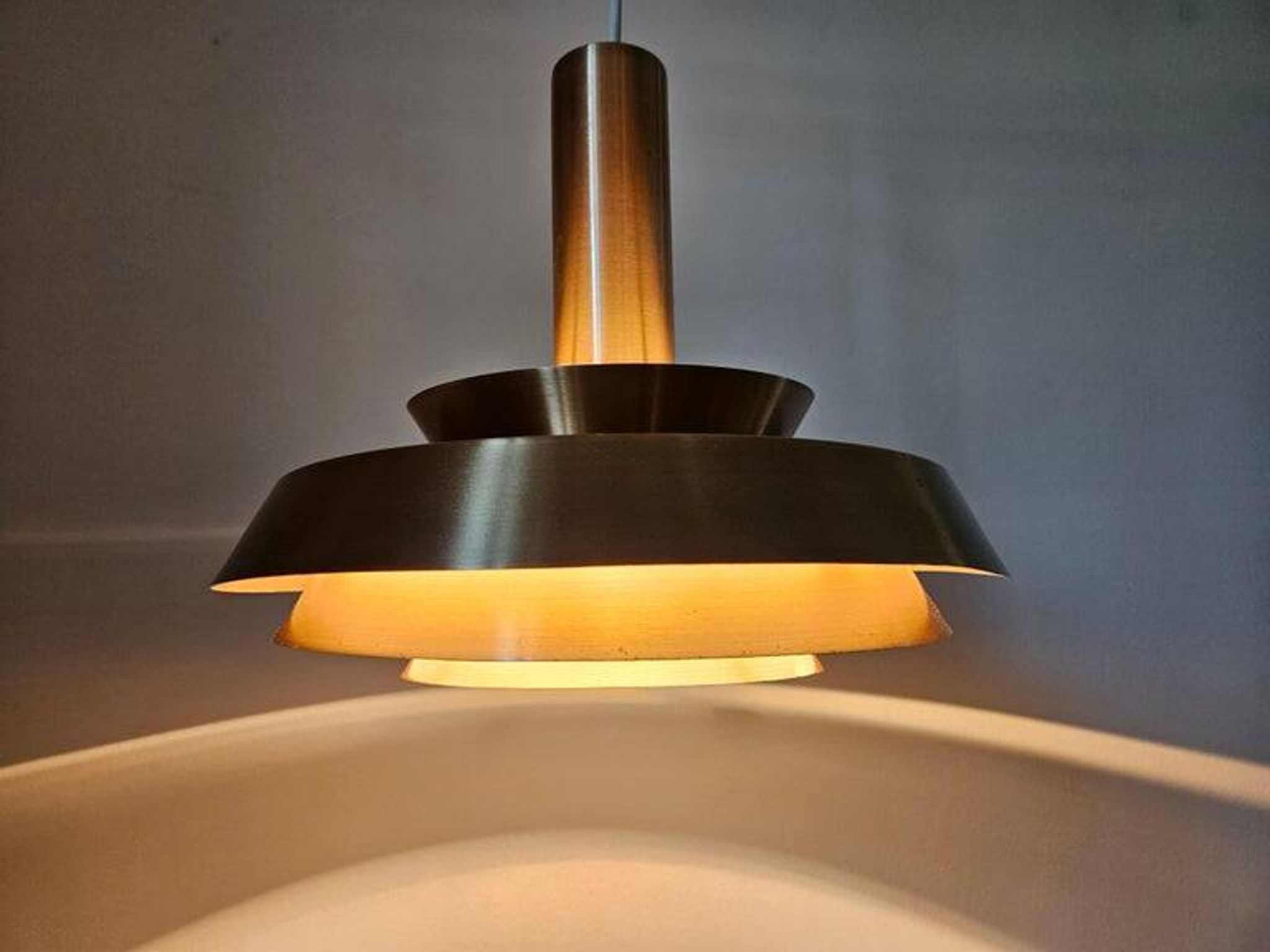 Rare Midcentury Pendant in style of Jo Hammerborg, Denmark, 1970s