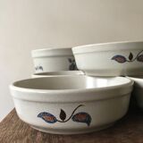 Salad bowl and 5 assorted hollow plates St-Amand Sologne