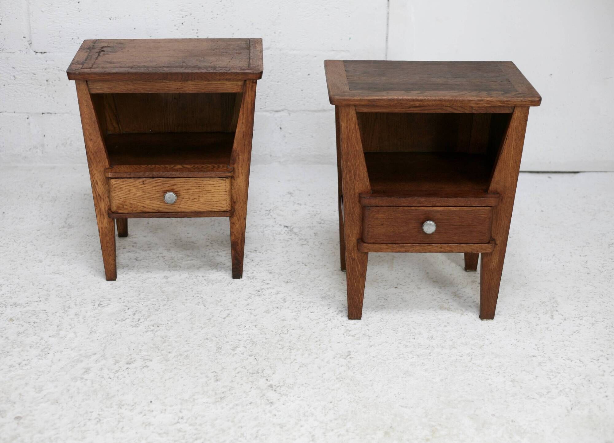 Pair of bedside tables by René Gabriel, Lieuvin. France, 1945