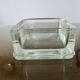 Glass slab, ashtray, pocket emptier, signed LUMAX, 1940s 50s.