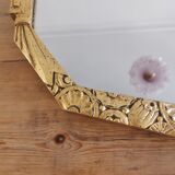 Golden Art Deco beveled mirror 65x38cm