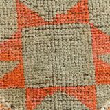 Tapis runner vintage berbère, motifs géométriques orange violet, 74x307Cm