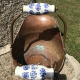 Coal bucket or charcoal of copper and brass