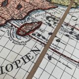 Reproduction of an old Italian map hand-colored and printed on raw canvas