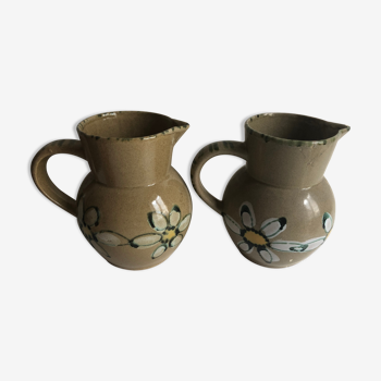 Pair of ceramic flower jugs