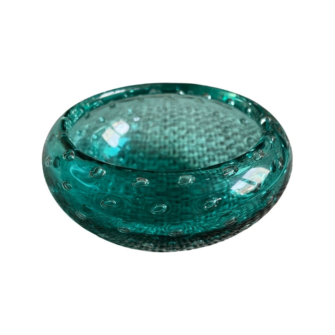 Purple and blue Murano glass ashtray