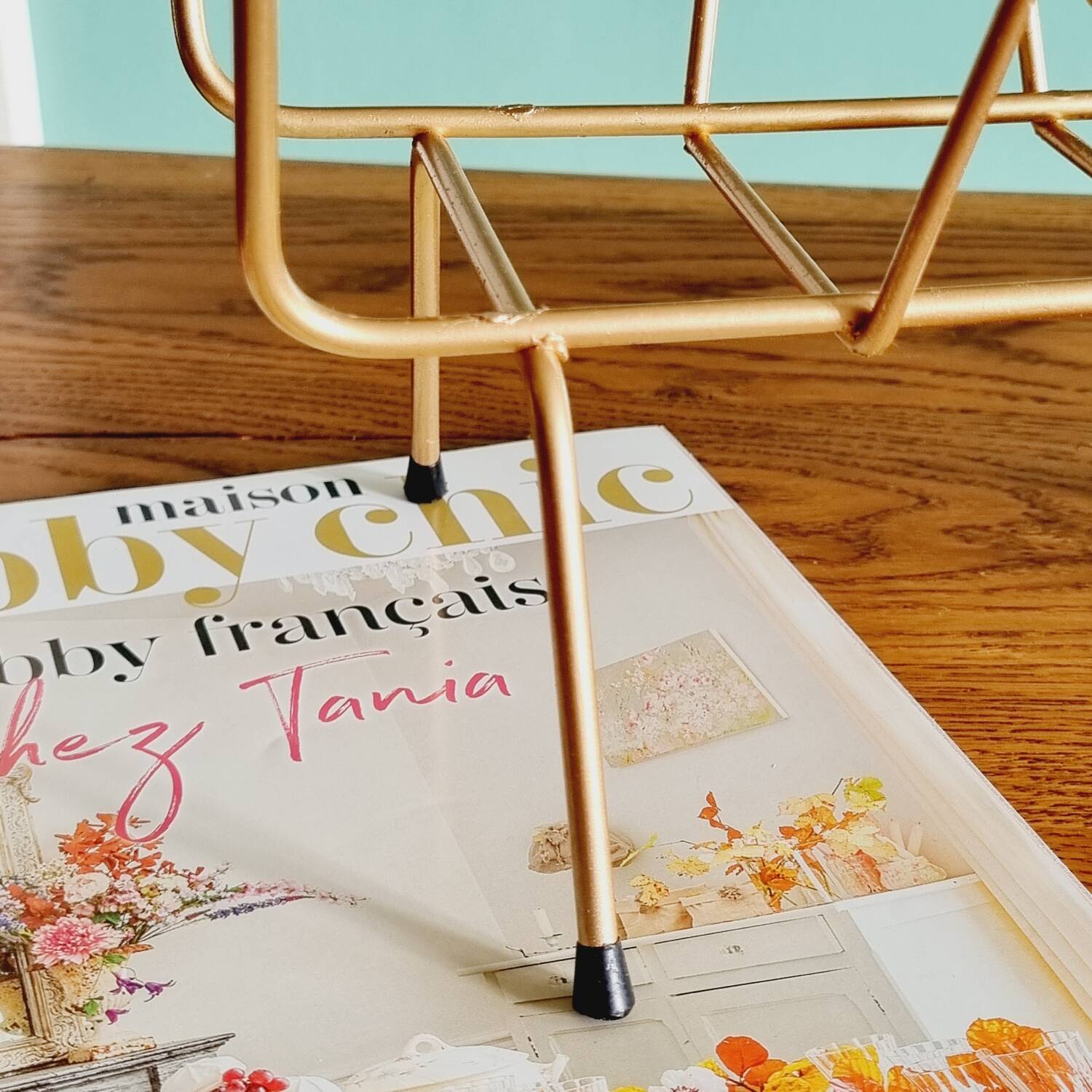 Golden metal magazine holder