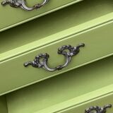 Pair of Louis XV style khaki bedside tables