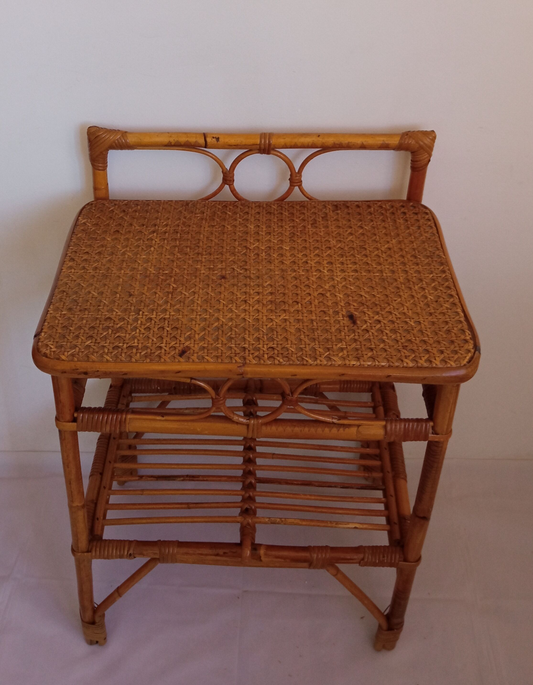 Pair of bamboo bedside tables