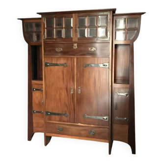 Meuble vitrine en acajou art-nouveau