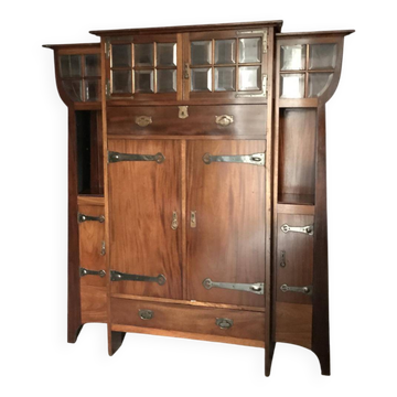 Meuble vitrine en acajou art-nouveau