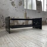 Italian 80s coffee table in marble and glass
