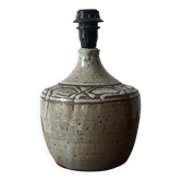 Pied de lampe en céramique émaillée et signée, vers 1950