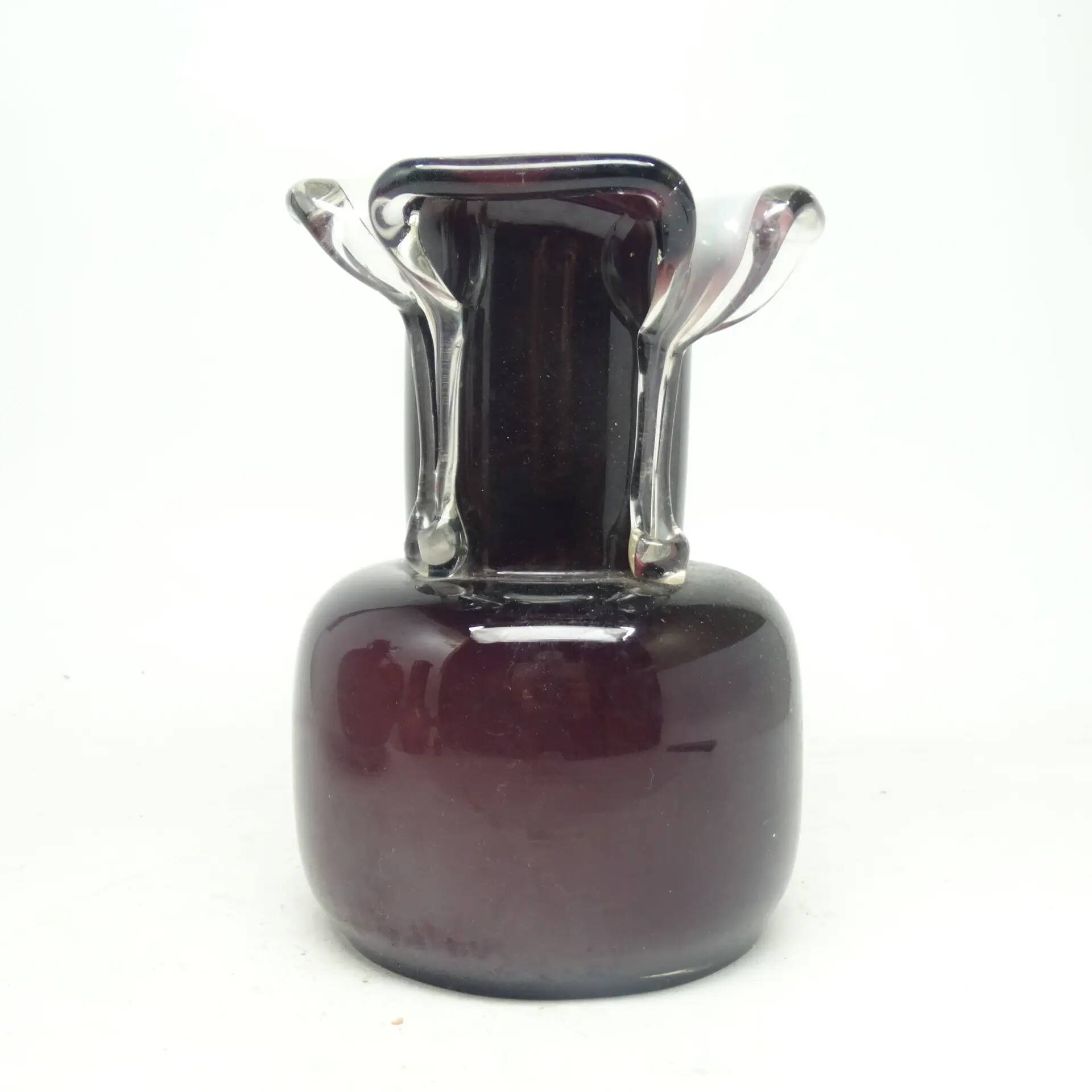 Mid-century modern vase, purple glass, Poland, 1970s