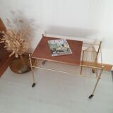 Desserte vintage vinyles laiton