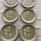 6 assiettes peintes à la main, atelier du revernay vintage