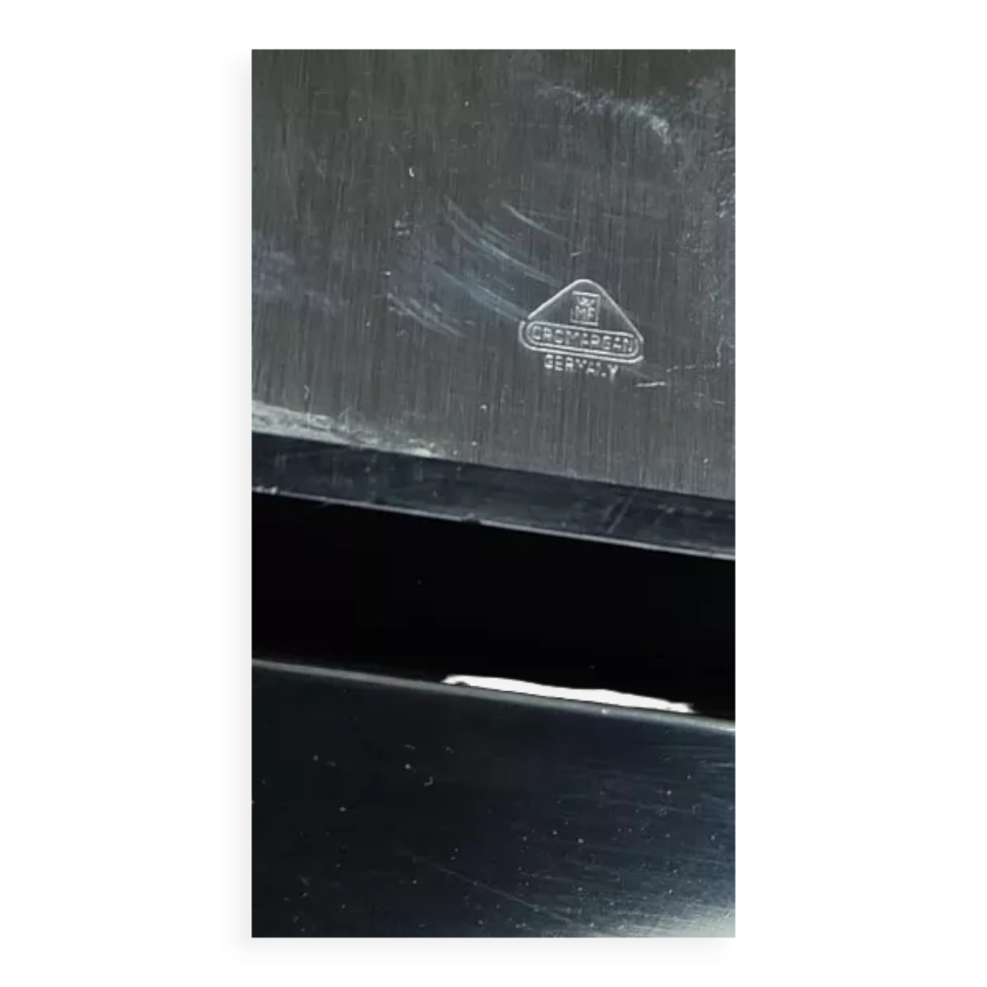 Plateau Günter Kupetz WMF Cromargan en verre et plastique