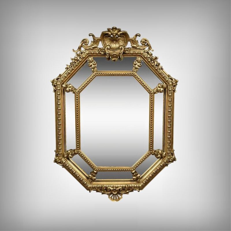 Miroir à parcloses, style Louis XV – Milieu XIXe