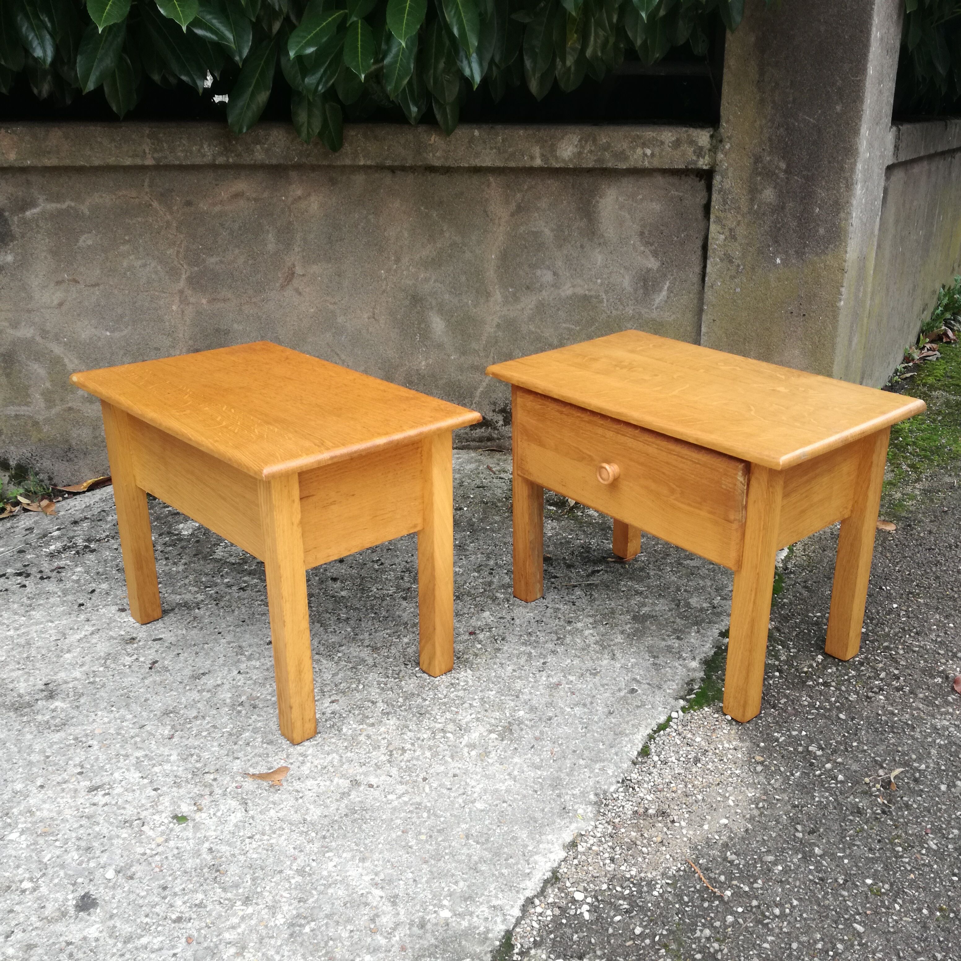 Oak bedside tables
