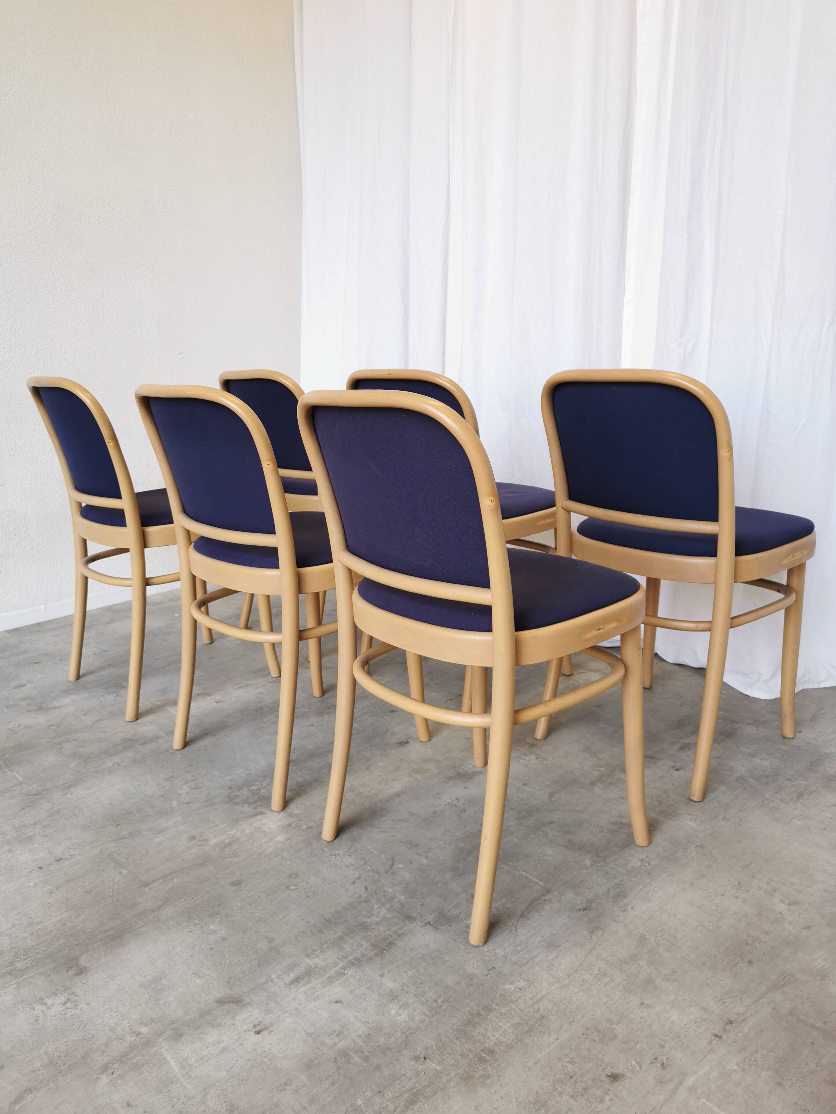 Vintage Bentwood Dining Chairs - Set of 6 - Joseph Hoffmann Thonet Design