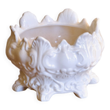 Antique cachepot, 19th century, 1873, in earthenware with baroque decoration