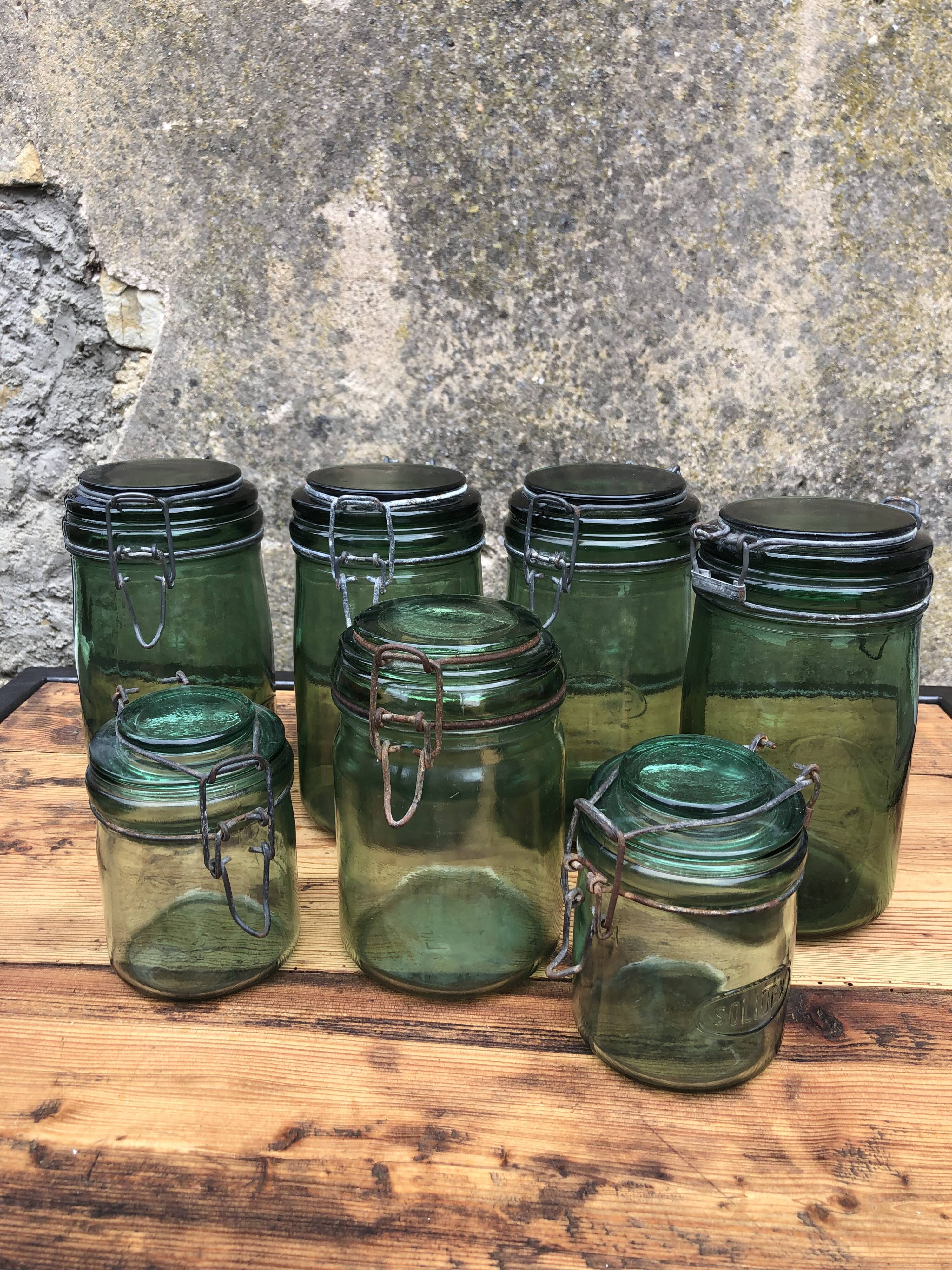 Lot 7 bocaux de conserve anciens